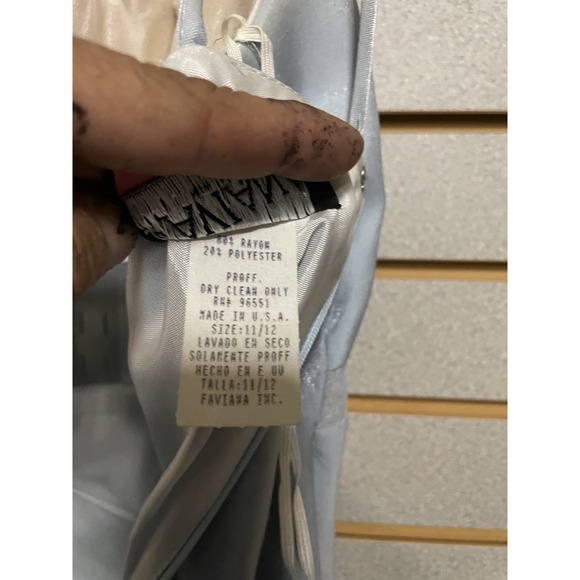 VTG Faviana Light Blue Shimmering Formal Gown Prom‎ Dress Wedding 11/12 Bust 34 - Picture 6 of 6